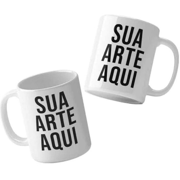 5 Canecas de Porcelana 325 ml (confeccionamos com Sua Arte)
