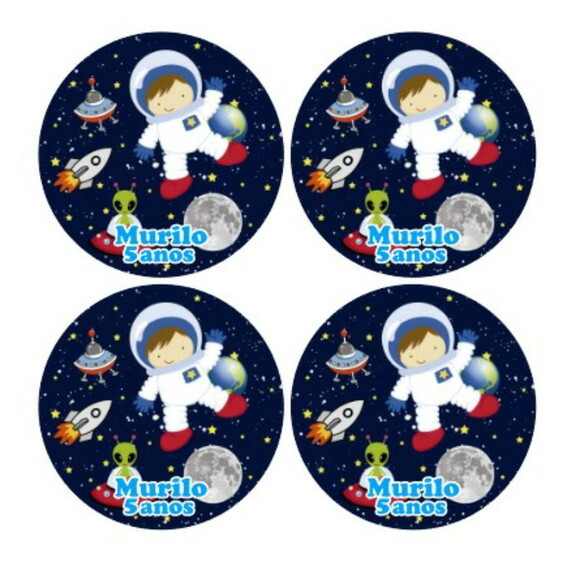 Adesivo Redondo 5cm - Astronauta