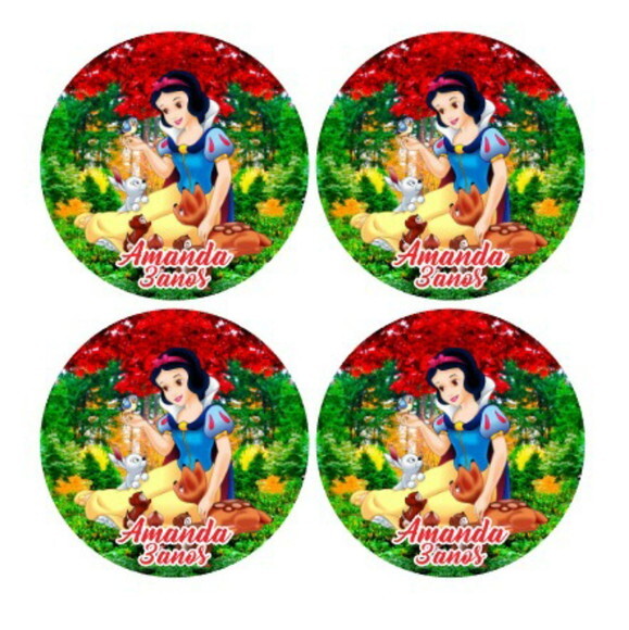 Adesivo Redondo 5cm - Branca de Neve 2