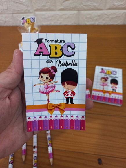 Bloquinho Bailarina Formatura Abc com Lápis