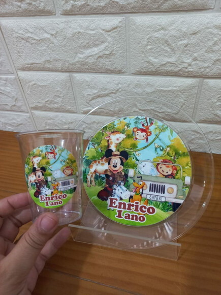 Combo Descartável Sobremesa Mickey Safari