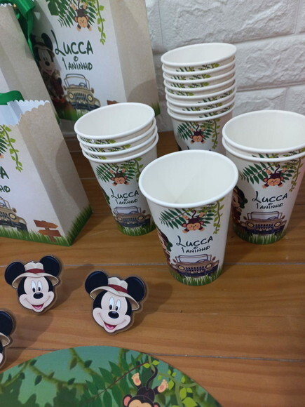 Copo de Papel Personalizado Mickey Safari - 200ml
