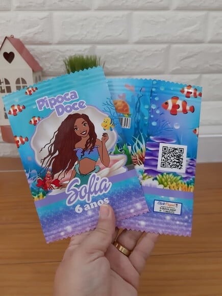 Embalagem Personalizada Pipoca Doce Sereia