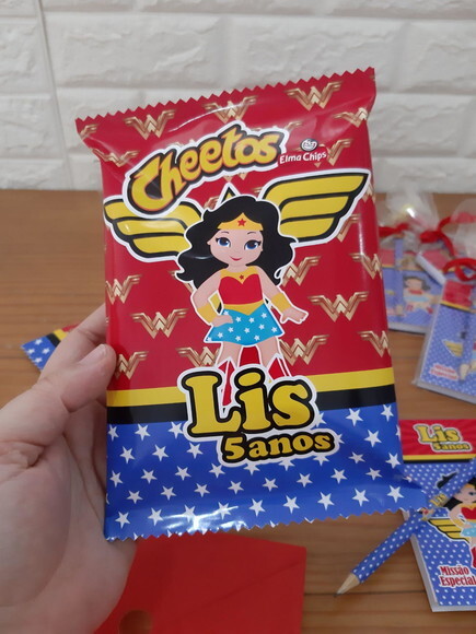 Kit Guloseimas Mulher Maravilha 50 Peças