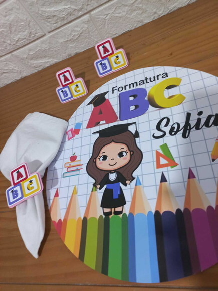 Kit Mesa Posta Abc Collor 2/confeccionamos com Sua Arte