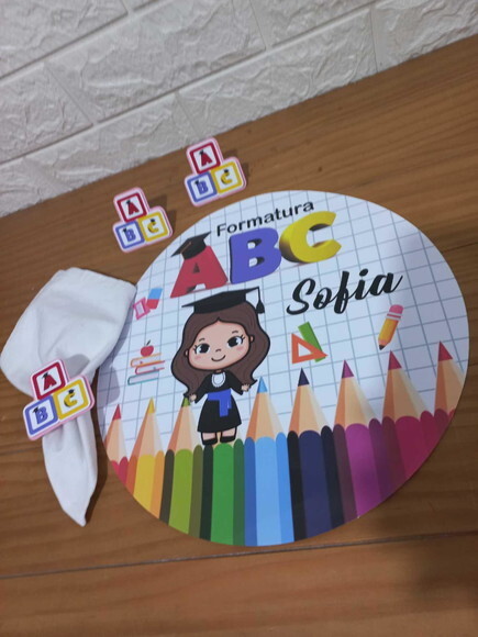 Kit Mesa Posta Abc Collor 2/confeccionamos com Sua Arte
