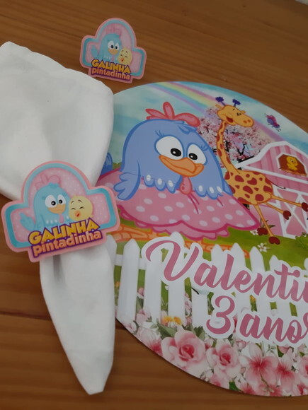 Kit Mesa Posta Galinha Pintadinha Rosa