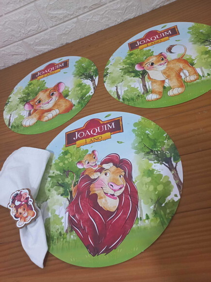 Kit Mesa Posta Rei Leão Aquarela