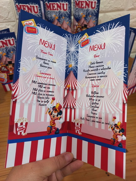 Menu de Mesa 3d Circo