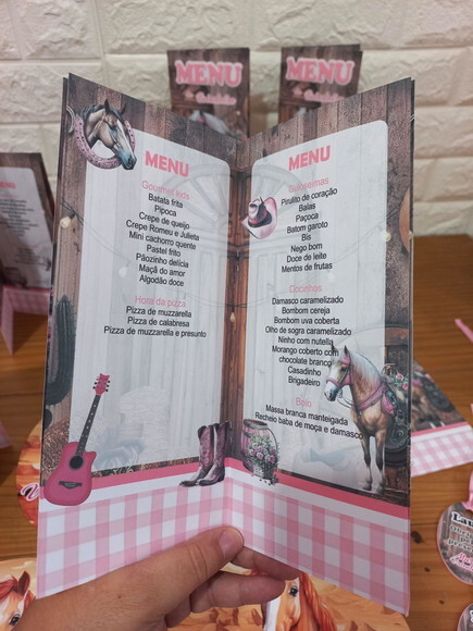 Menu de Mesa 3d Boiadeira