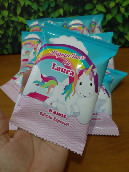Pipoca Doce Personalizado Unicórnio