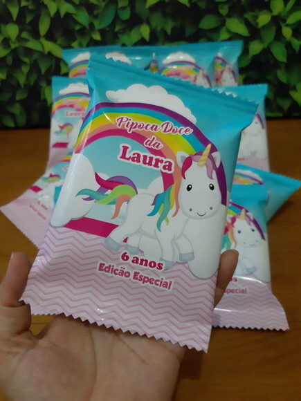 Pipoca Doce Personalizado Unicórnio