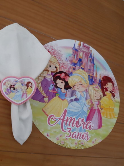 Porta Guardanapo Princesas Cute Coração