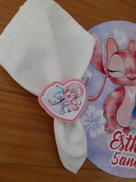 Porta Guardanapo Stitch e Angel
