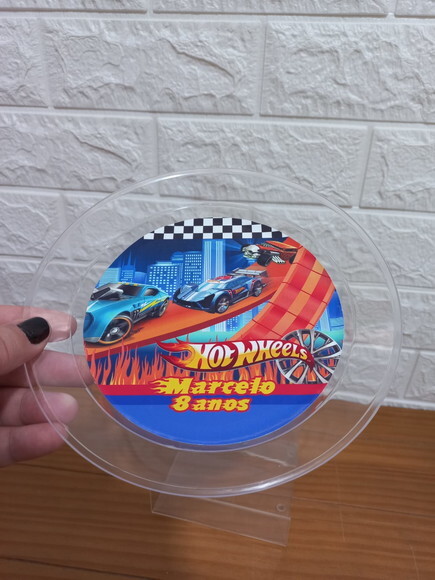 Prato Lanche Acrílico Hot Wheels