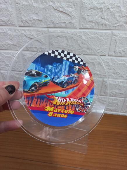 Prato Refeição Acrílico Hot Wheels