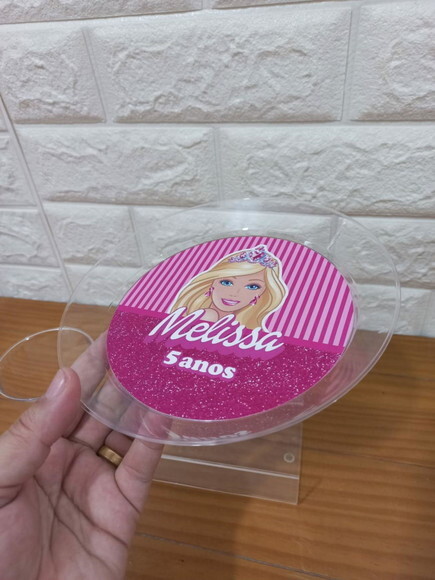 Prato Refeição Acrílico Personalizado Barbie