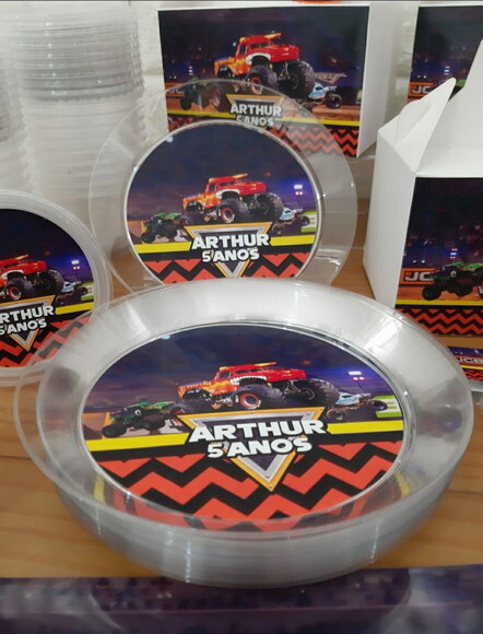 Prato Refeição Acrílico Personalizado Mosnter Jam