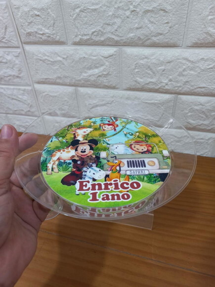Prato Sobremesa Acrílico Mickey Safari