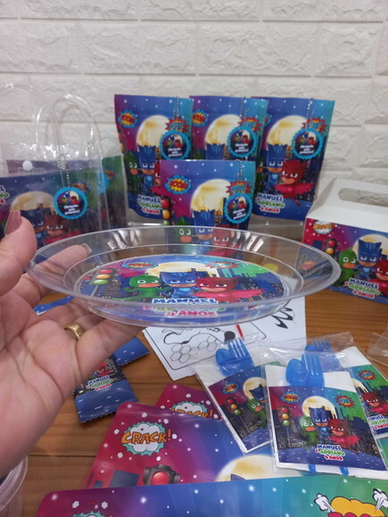 Prato Sobremesa Acrílico Pj Mask