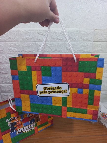 Sacola G - Personalizada 20 x 25 x 7cm - Legos