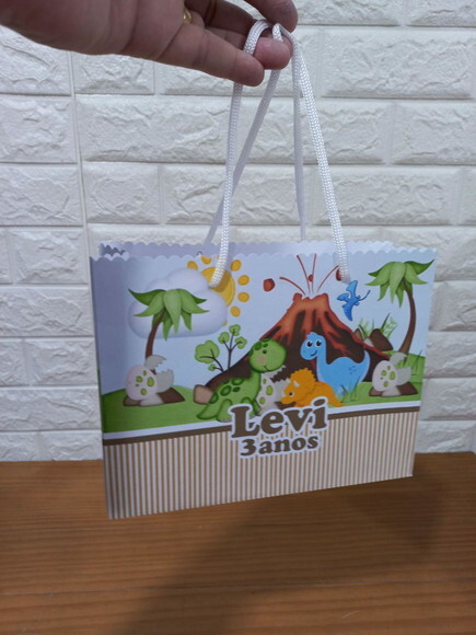 Sacola P - Surpresa Dino Baby 3 - Alça Cordão