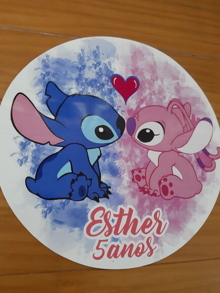 Sousplat 29cm - Stitch e Angel 1