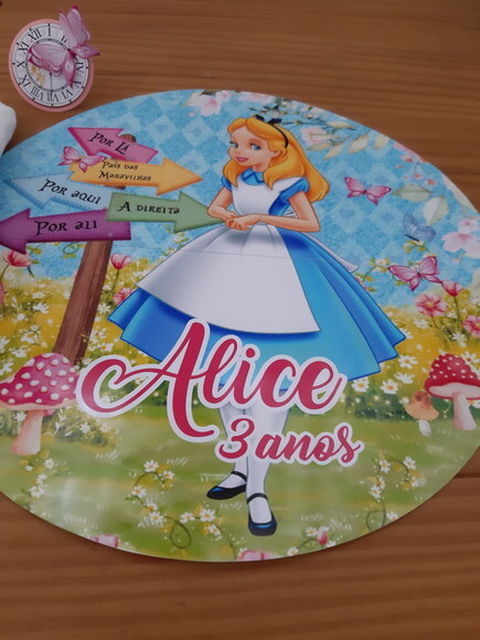 Sousplat Alice no Pais das Maravilhas Rosa