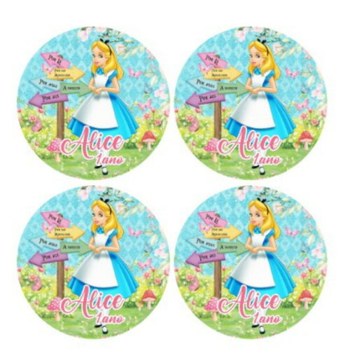 Adesivo Redondo 5cm - Alice no País das Maravilhas