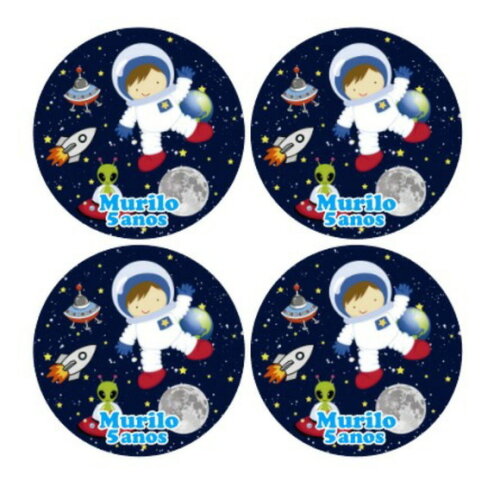 Adesivo Redondo 5cm - Astronauta