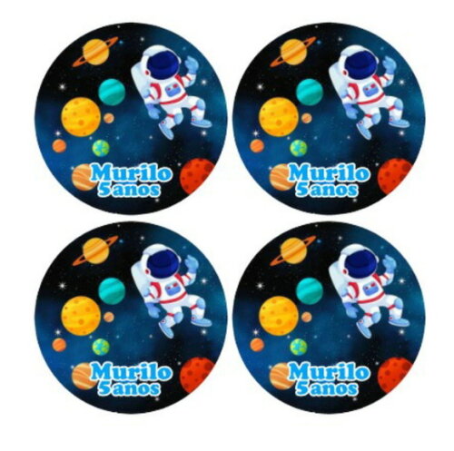 Adesivo Redondo 5cm - Astronauta 2