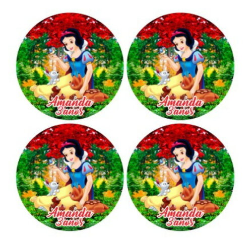 Adesivo Redondo 5cm - Branca de Neve 2