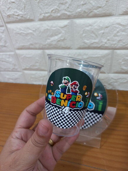 Copo Acrílico 300ml Super Mario