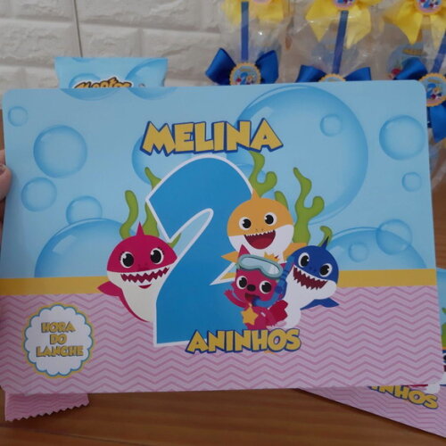 Jogo Americano A3 - Baby Shark Personalizado