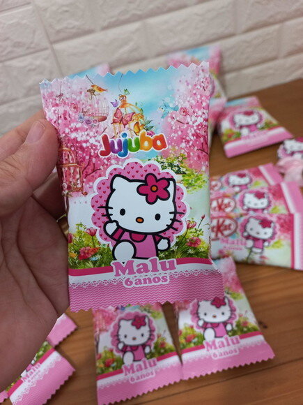 Jujuba Personalizada Hello Kitty Jardim