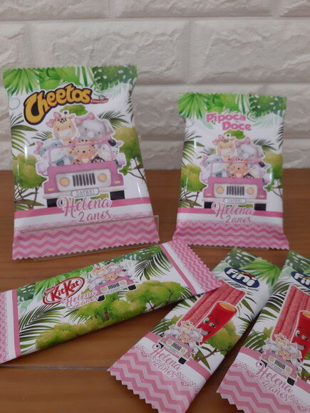 Kit Guloseimas Safari Baby Rosa 25 Peças