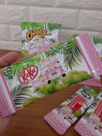 Kit Guloseimas Safari Baby Rosa 40 Peças
