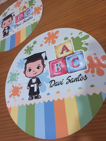 Kit Mesa Posta Abc Aquarela 2 /confeccionamos com Sua Arte