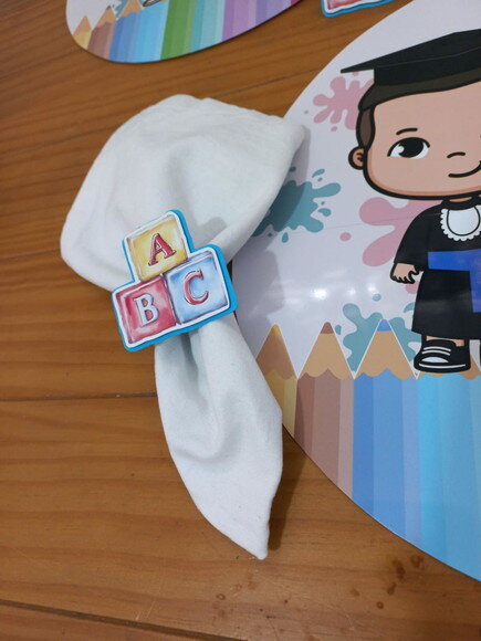 Kit Mesa Posta Abc Aquarela/confeccionamos com Sua Arte