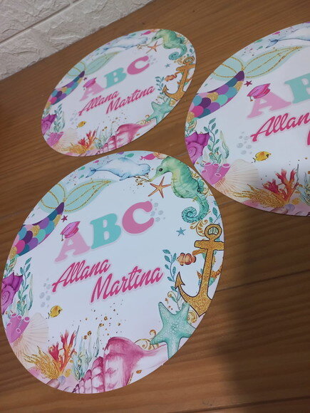 Kit Mesa Posta Abc Fundo do Mar -confeccionamos com Sua Arte