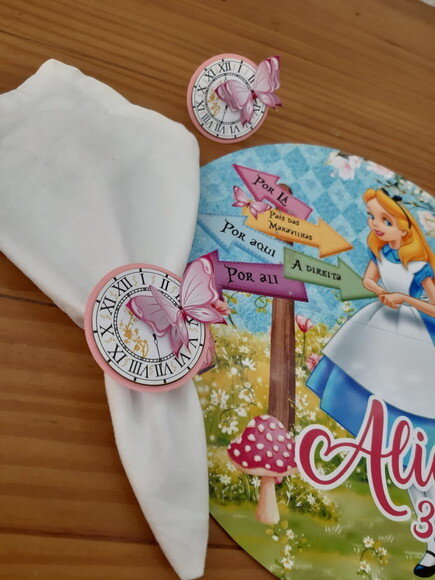 Kit Mesa Posta Alice no País das Maravilhas Rosa