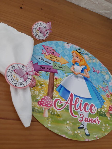 Kit Mesa Posta Alice no País das Maravilhas Rosa
