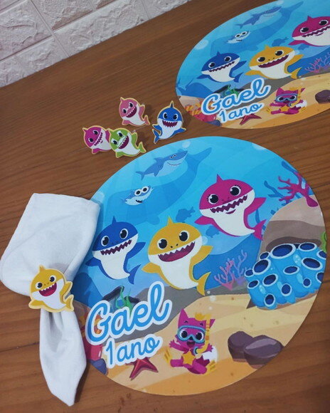 Kit Mesa Posta Baby Shark Menino