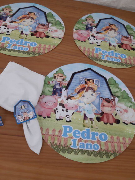 Kit Mesa Posta Fazendinha Azul