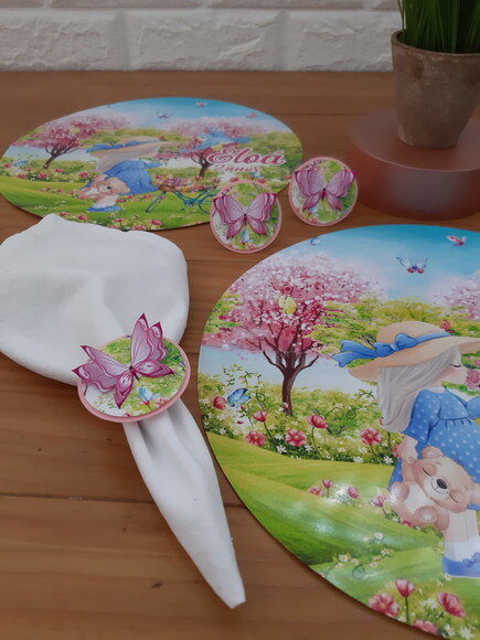 Kit Mesa Posta Jardim das Borboletas