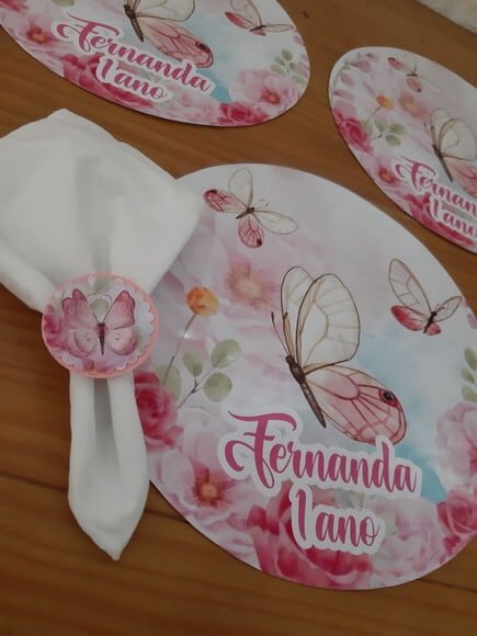 Kit Mesa Posta Jardim das Borboletas Aquarela