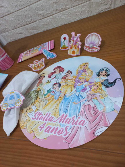 Kit Mesa Posta Princesa Aquarela