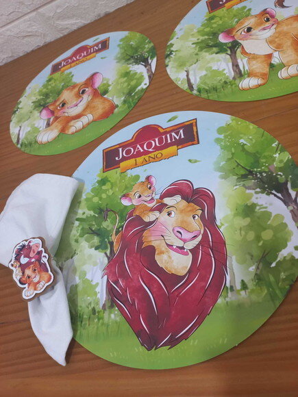 Kit Mesa Posta Rei Leão Aquarela