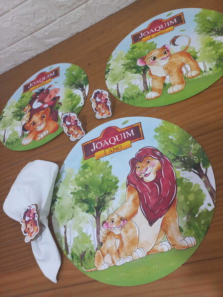 Kit Mesa Posta Rei Leão Aquarela