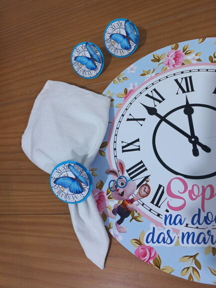 Kit Mesa Posta Relógio Alice no País das Maravilhas